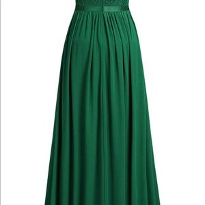 Green Formal floral lace evening party maxi dress!